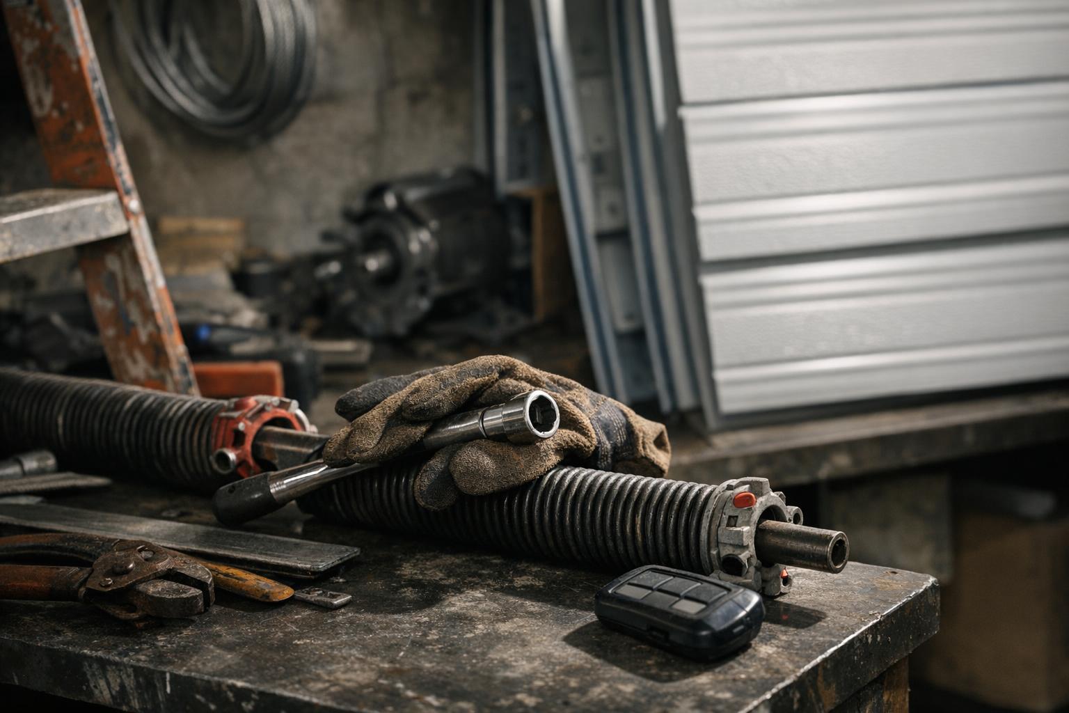 Balance Adjustment in Garage Door: Balance Adjustment is the process of equalizing the tension in a garage — visual guide