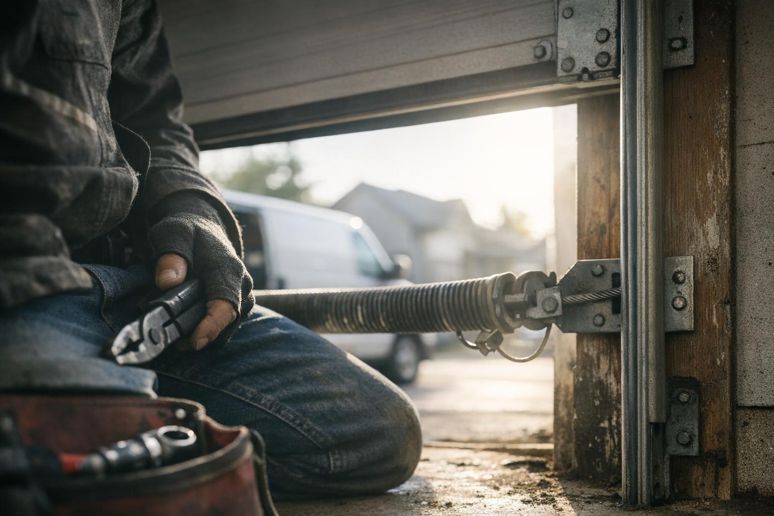 Garage Door Track in Garage Door: Garage Door Track is the metal rail system that guides a garage — visual guide