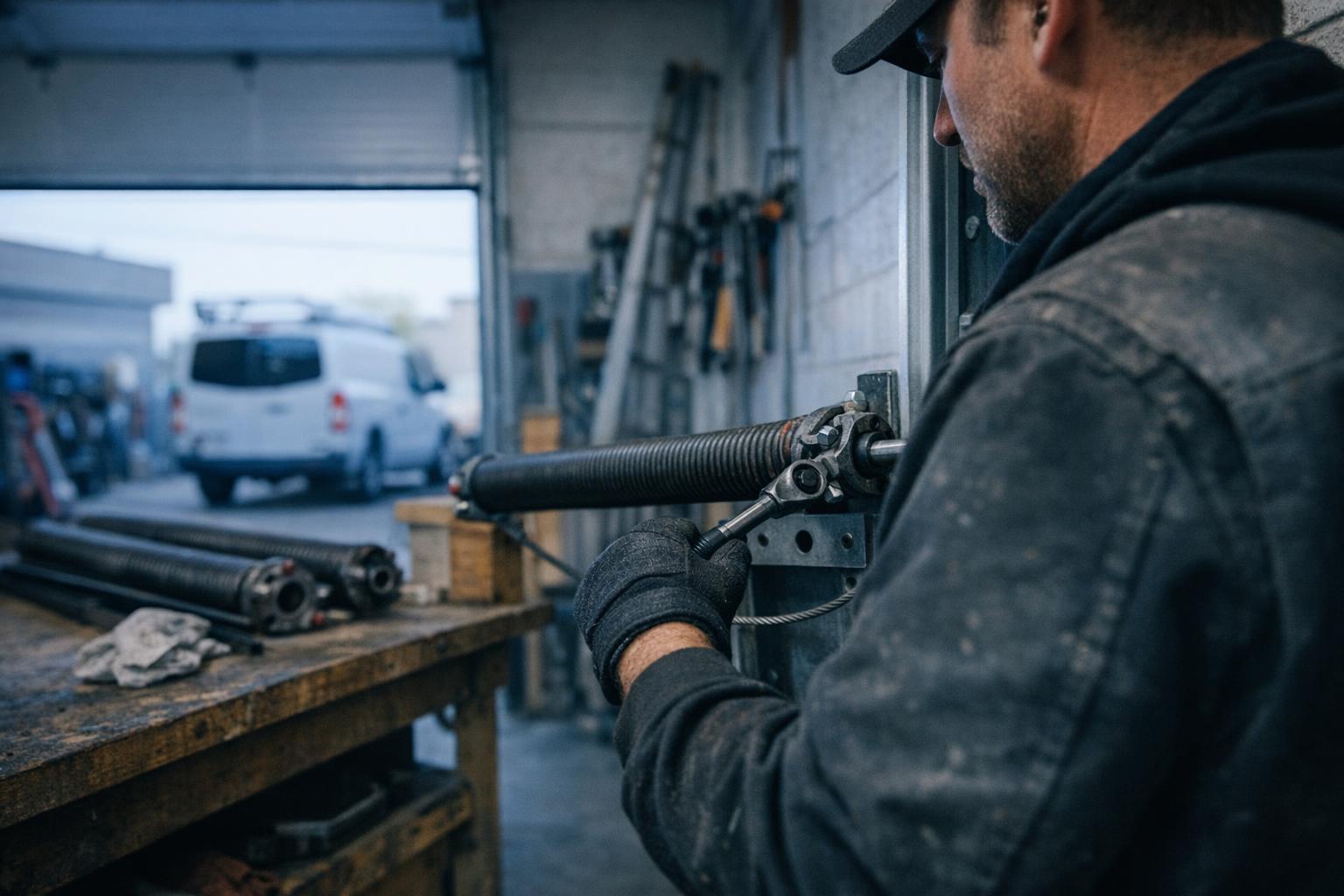 Track Alignment Service in Garage Door: Track Alignment Service is a professional maintenance procedure that straightens and positions — visual guide