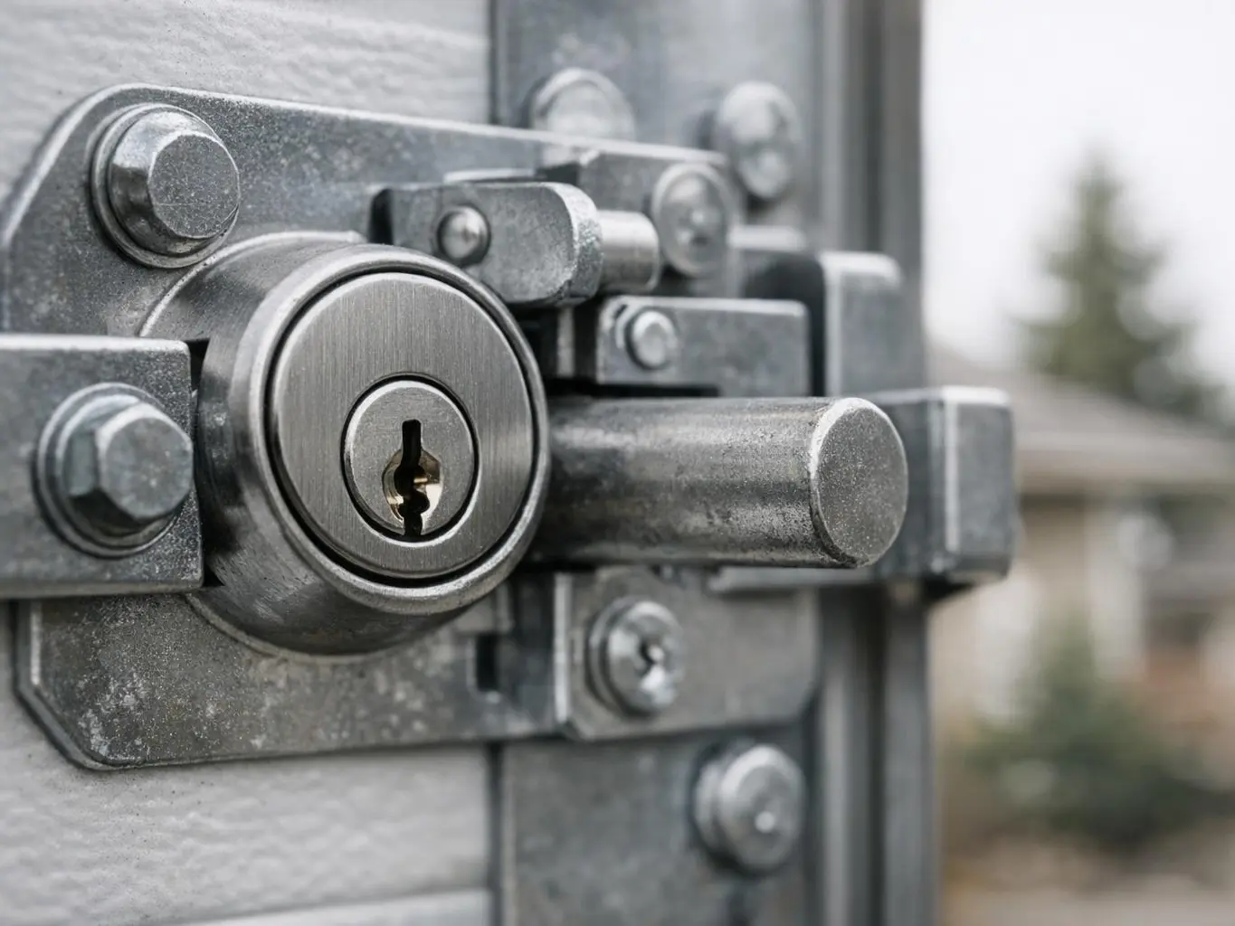 Weather-sealed garage door protecting Leduc home from cold climate