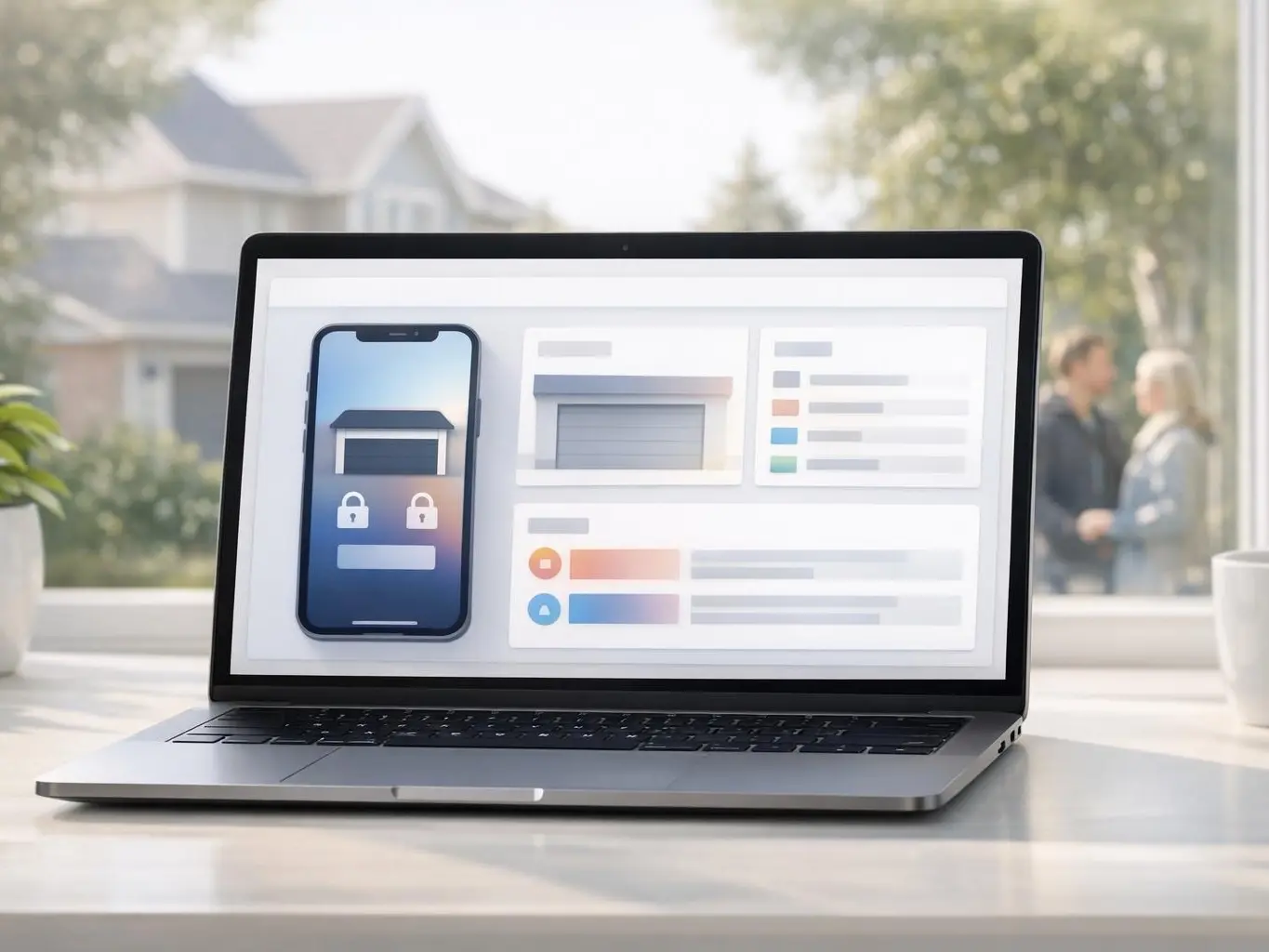 Close-up of garage door remote being tested in cold Alberta winter conditions