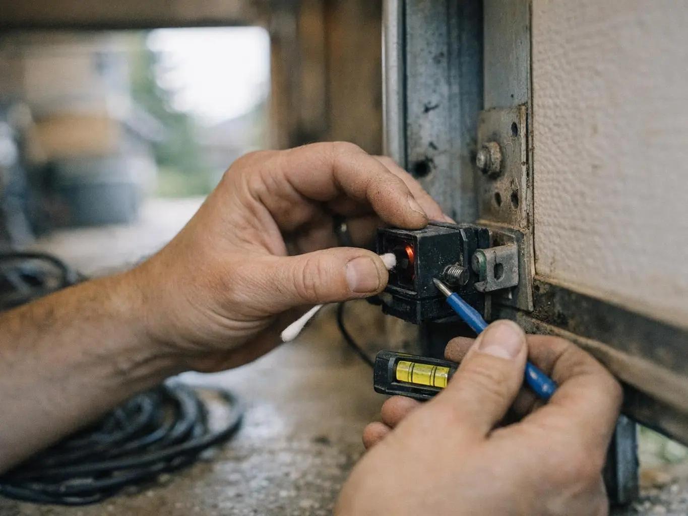 Smooth-operating garage door after professional roller replacement and alignment service